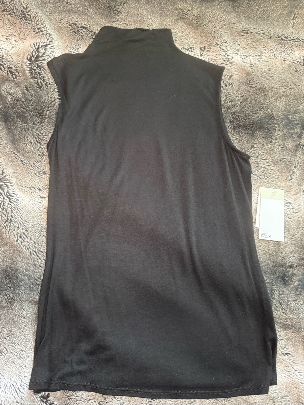Women's Black Sleeveless Mock Neck Tank Top